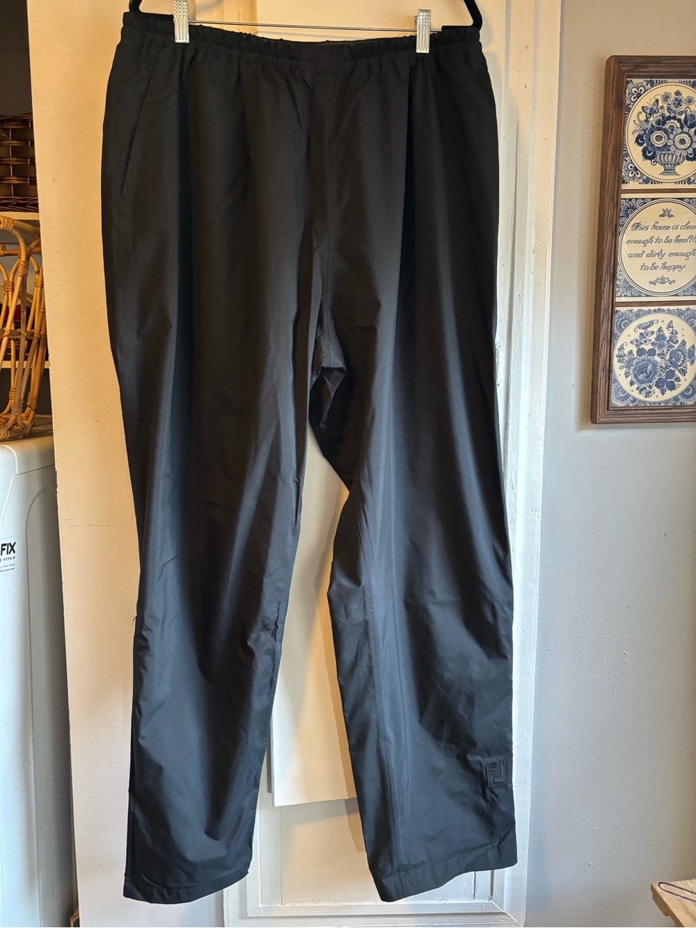 FootJoy DryJoys Water Resistant Black Men's Golf Pants with Elastic Waist